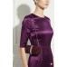 Evening Bag - Pleated Glittery w/ Trimmed Ruffles - Purple -BG-92233PU